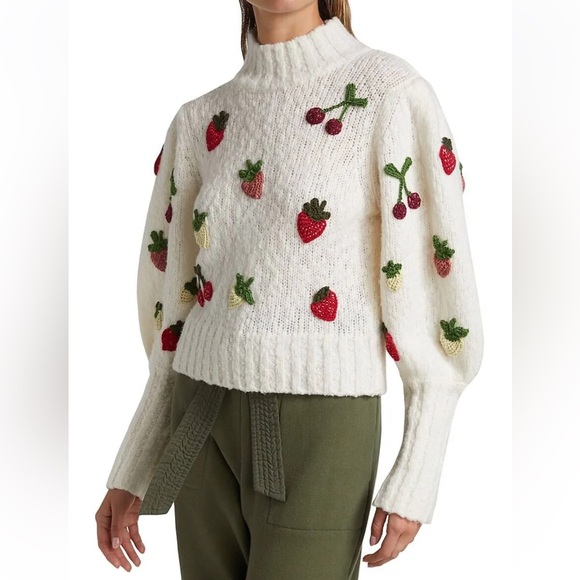 Sea White Sweater with Fruit Print - Picture 5 of 5